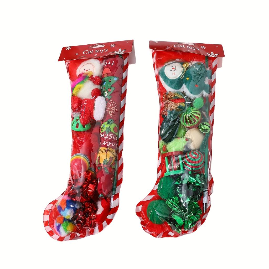 Happy Christmas Cat Toy Set 15 Interactive Pet Toys