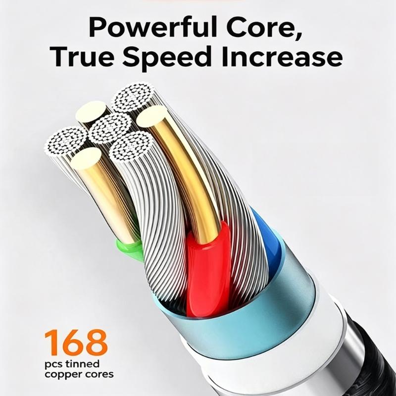 Double Angled USB C Charging Cable Fast Speed Data Sync Reinforced Braided Cord For Phones And Tablets