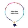 Handmade Beaded Necklace Women's Love Heart Natural Stone Pendant Necklace