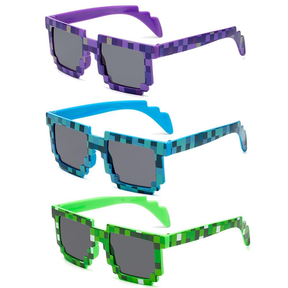 New Fashion Sun Glasses Hot Sale Sunglasses Creeper Glasses Novelty Mosaic Funny Goggles Boys Girls Pixel Eyewear For Men Women