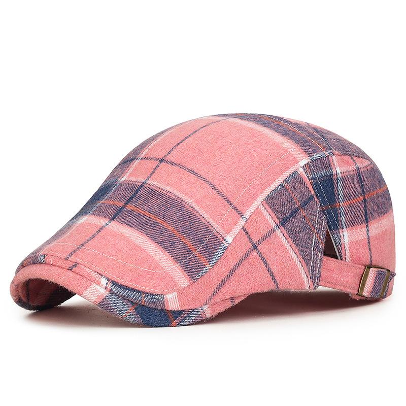 

A Japanese-style Artistic Vintage Hat with A Checkered Color Contrast A Painter s Dopamine Checkered Baseball Hat Adjustable 55-60cm рожевий