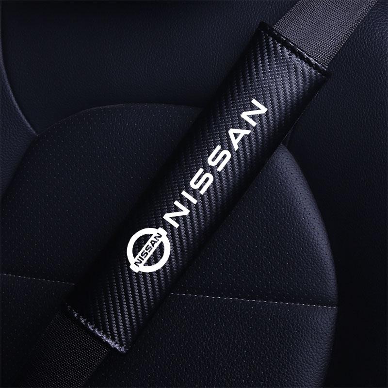Car Safety Belt Cover Carbon Fibre and Plush Shoulder For Nissan J10 X-Trail Qashqai Juke Leaf Micra NOTE Patrol Pulsar NISMO