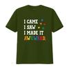 Mens I Came Saw Made It Awkward Autism Awareness Puzzle T Shirt Black 4X Large Vintage Washed Graphic Homme Fashion Soft