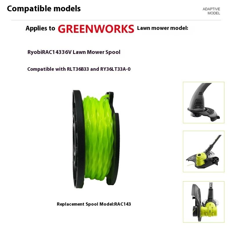 Fadenspule Ersatz für Ryobi Rac143 36V 20Ft Auto Feed Akku-Rasentrimmer Spule Faden