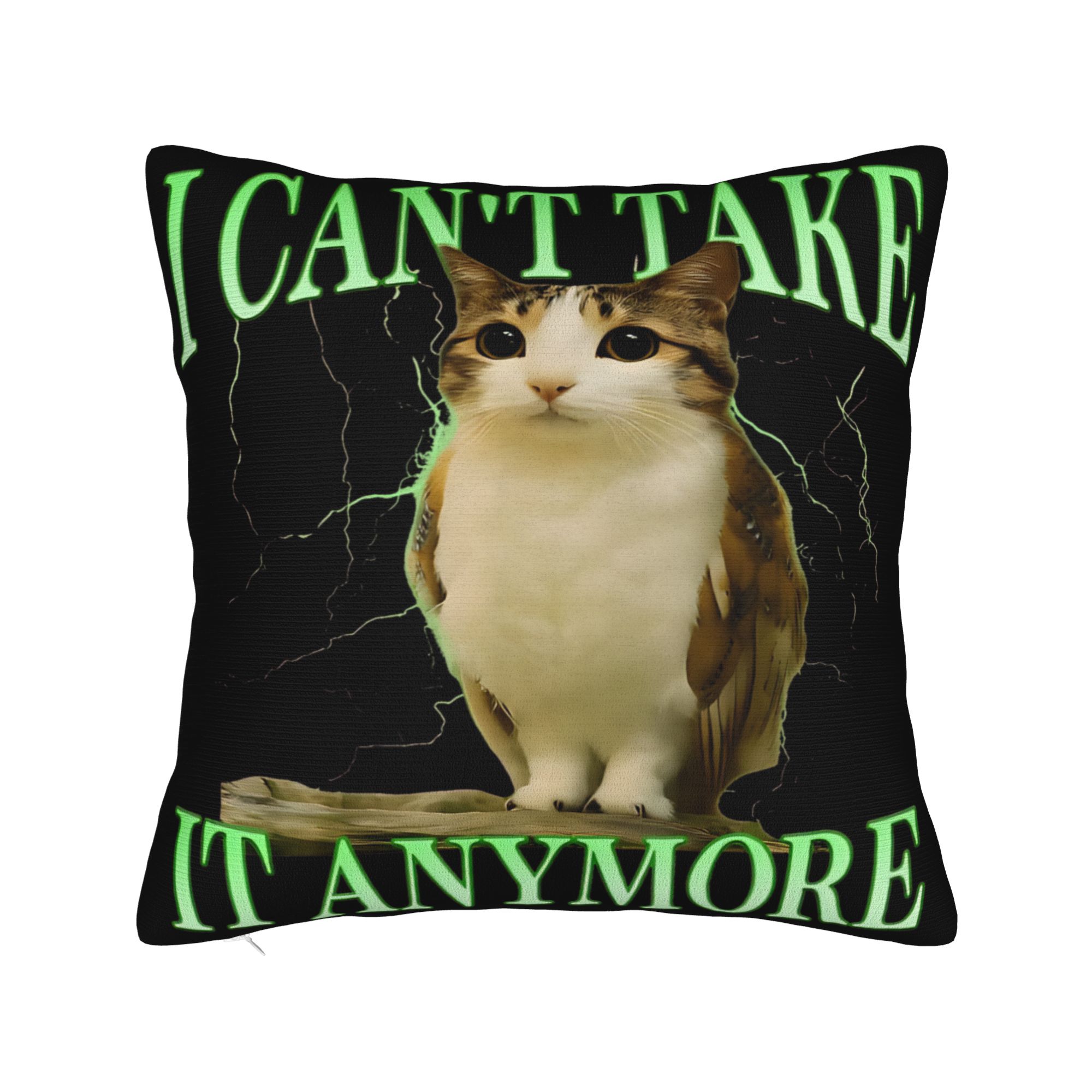 

Мяу Мем Кіт Квадратні Наволочки Поліестер Вітальня Вкрасти Мозок Чохол для Подушки Креативний Декор Накидка на Подушку 40*40 12x12Inch