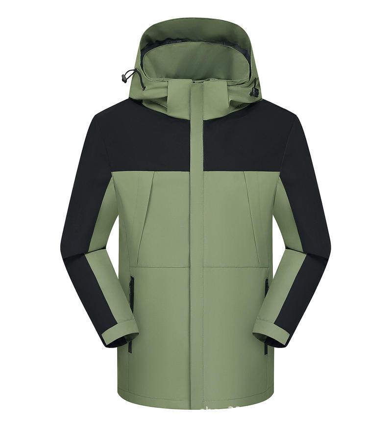 Unisex Thin Waterproof Windbreaker with Detachable Hood - Stain & Wear Resistant Jacket 8166 L