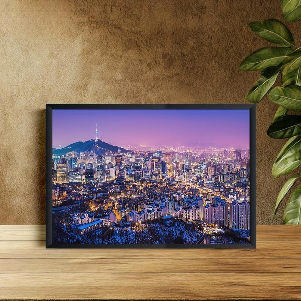 500/1000/1200/2000pcs Puzzle Art Wall Decoration - Night View of Namsan Tower in Seoul, South Korea Puzzles, Home Wall Art Decoration, Suitable for Bi