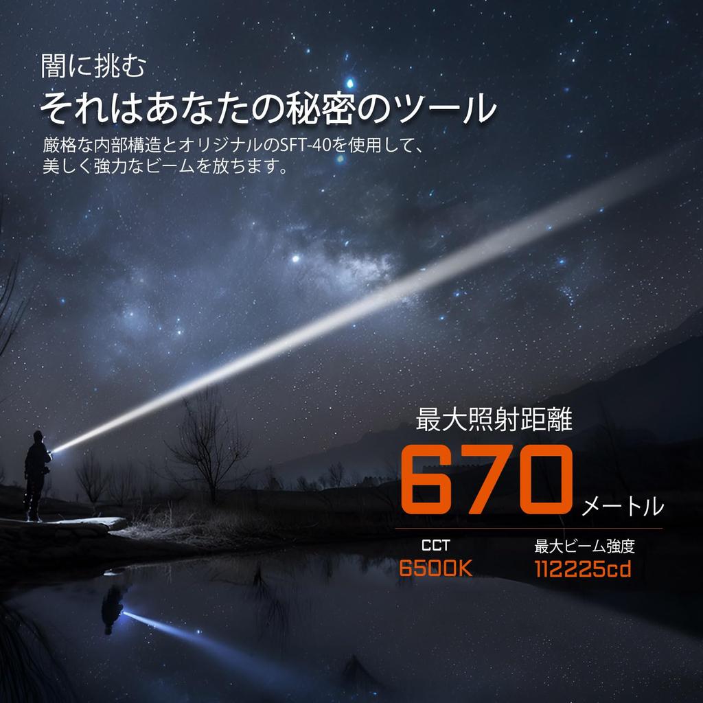 ACEBEAM L16 Small Aperture Long Range LED Flashlight Tactical Light 670 Meters 2100 Lumens Dual Switch Powerful Rechargeable Flashlight Small and