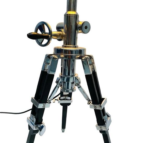 Nautical Wooden Tripod Stand For Telescope Shade Lamps Home Decorative