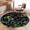 Game Controller Printed Round Rug Carpet Chair Rug Area Rug Entryway Doormats,for Office Chair Living Room Bedroom Kitchen Room.