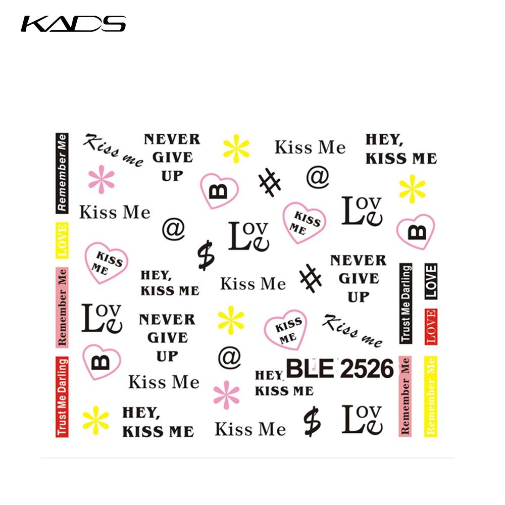 kads 11pcs/set Valentines Lips Love Series Design DIY Nail Art Stickers Water Transfer Decal Sticker Wraps