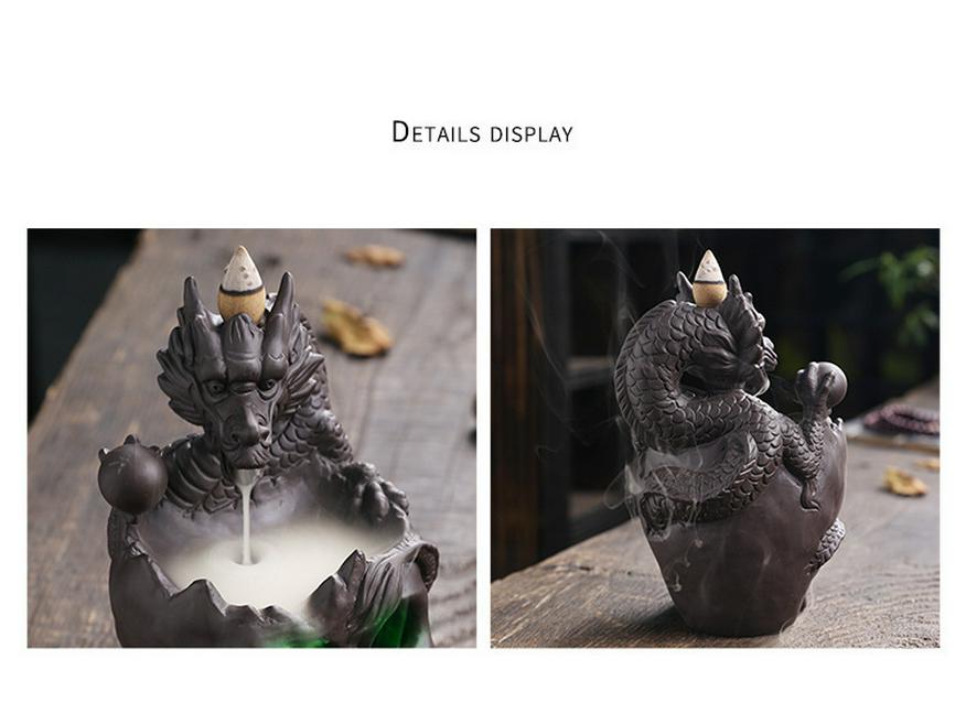 Zisha Skull Halloween Backflow Incense Burner - European Style Home Gift Ornament