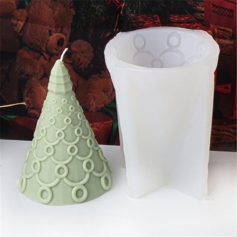 Flexible Silicone Mold Handmade Scented Candle Mould Geometric Christmas Tree Aromatherapys Mold Home Decorations