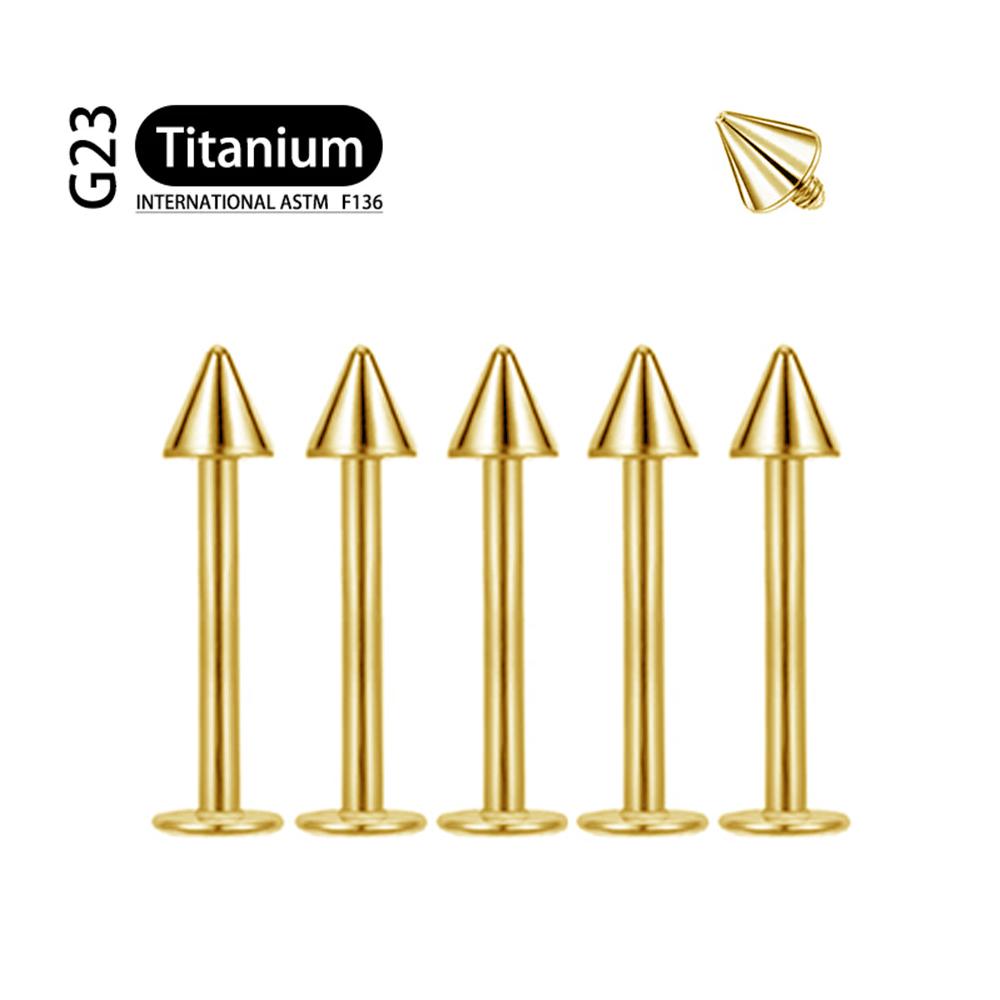 5Pcs Implant Grade F136 Titanium Gothic Spike Labret Tragus Helix Bar Lip Bar Rings Stud Cartilage Ear Piercings Body Jewelry