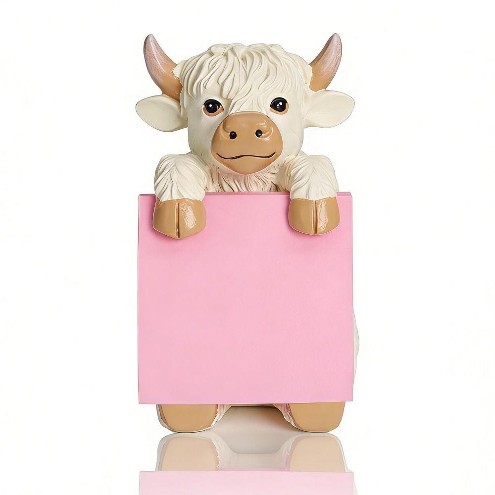 3x3 Inches Pop-up Sticky Note Dispenser Highland Cow Post-it Note Dispenser  for Workstation
