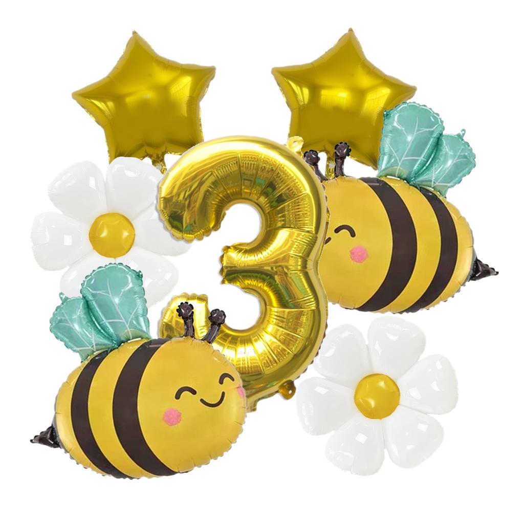 Cute Bee Daisy Aluminum Film Balloon Set Birthday Party Balloon Carnival Scene Arrangement Balloon