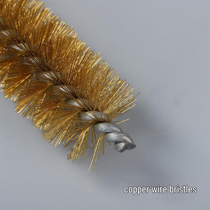 Copper Wire Pipe Brush for Polishing, Deburring & Rust Removal with M6 Teeth Screw 