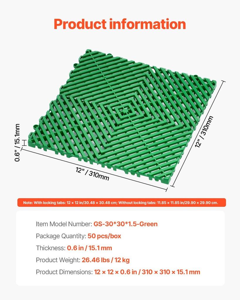 Interlocking Drainage Mat Drainage Cushion 12 X 12 Modular Floor Tile
