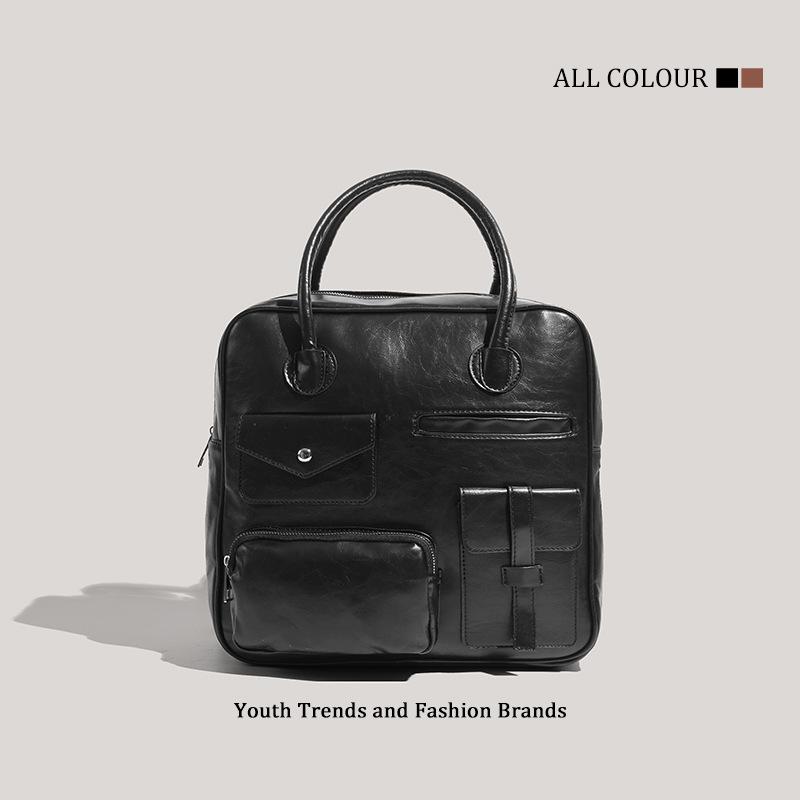 Fall and Winter Large Capacity Commuter Backpack College Vintage Niche Multi Pocket Handbag