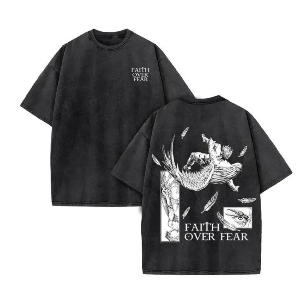 Christian Men Women Washed Graphic Print T Shirt Version Casual T Shirt Cotton Christian Vintage T Shirt Harajuku Style