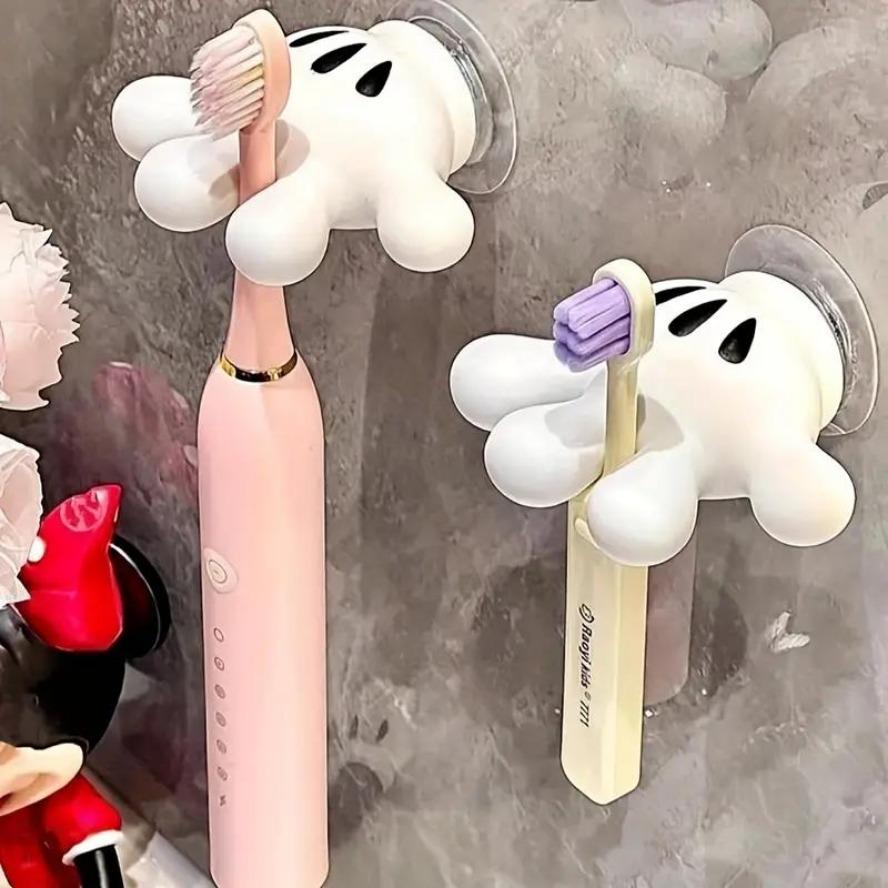 Cartoon Palm Tree Suction Cup Bathroom Waterproof Toothbrush Towel Rack Multifunctional Data Cable Storage Hook