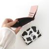 Women Cute Wallet Cow Print Pu Leather Business Card Holder Female Girl'S Coin Pouch Women Tri-Fold Cartoon Carteras Para Mujer