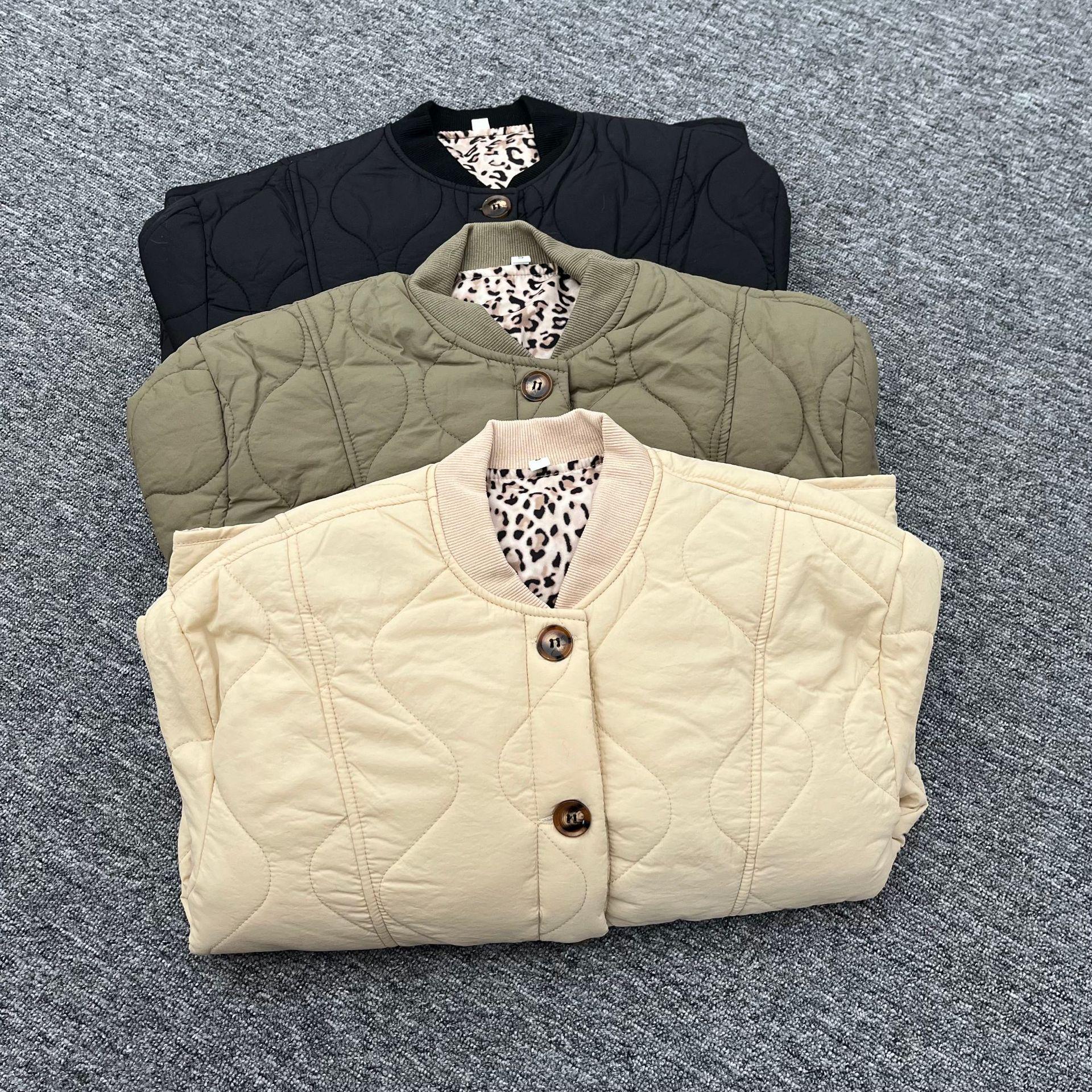 

2024 Осень/Зима Женское Свободное Теплое Повседневное Однобортное Хлопковое Пальто со Стойкой Medium грязно-белый