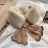 Warm Cross Knitted Scarf Patchwork Autumn Winter Neck Scarf for Women Girls
