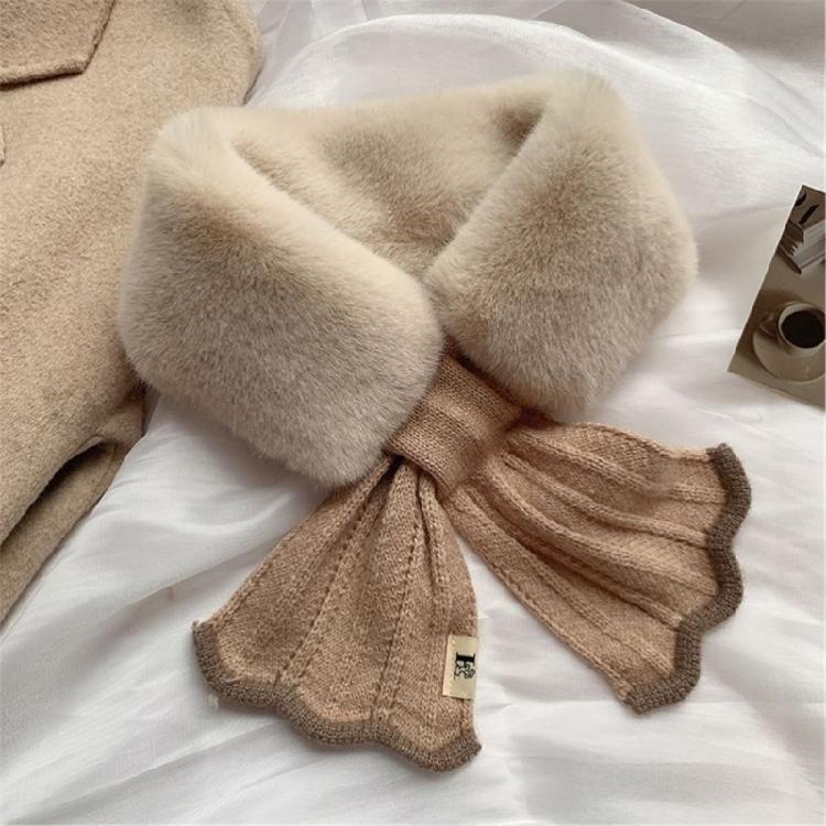 Warm Cross Knitted Scarf Patchwork Autumn Winter Neck Scarf for Women Girls