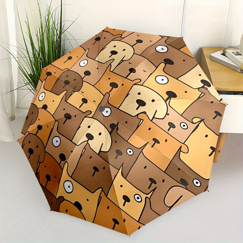 1pc Cartoon Dogs Automatic Open/Close Umbrella, Umbrella with cartoon Design, Portable Compact Umbrella for Men & Women, Good Holiday Gift y