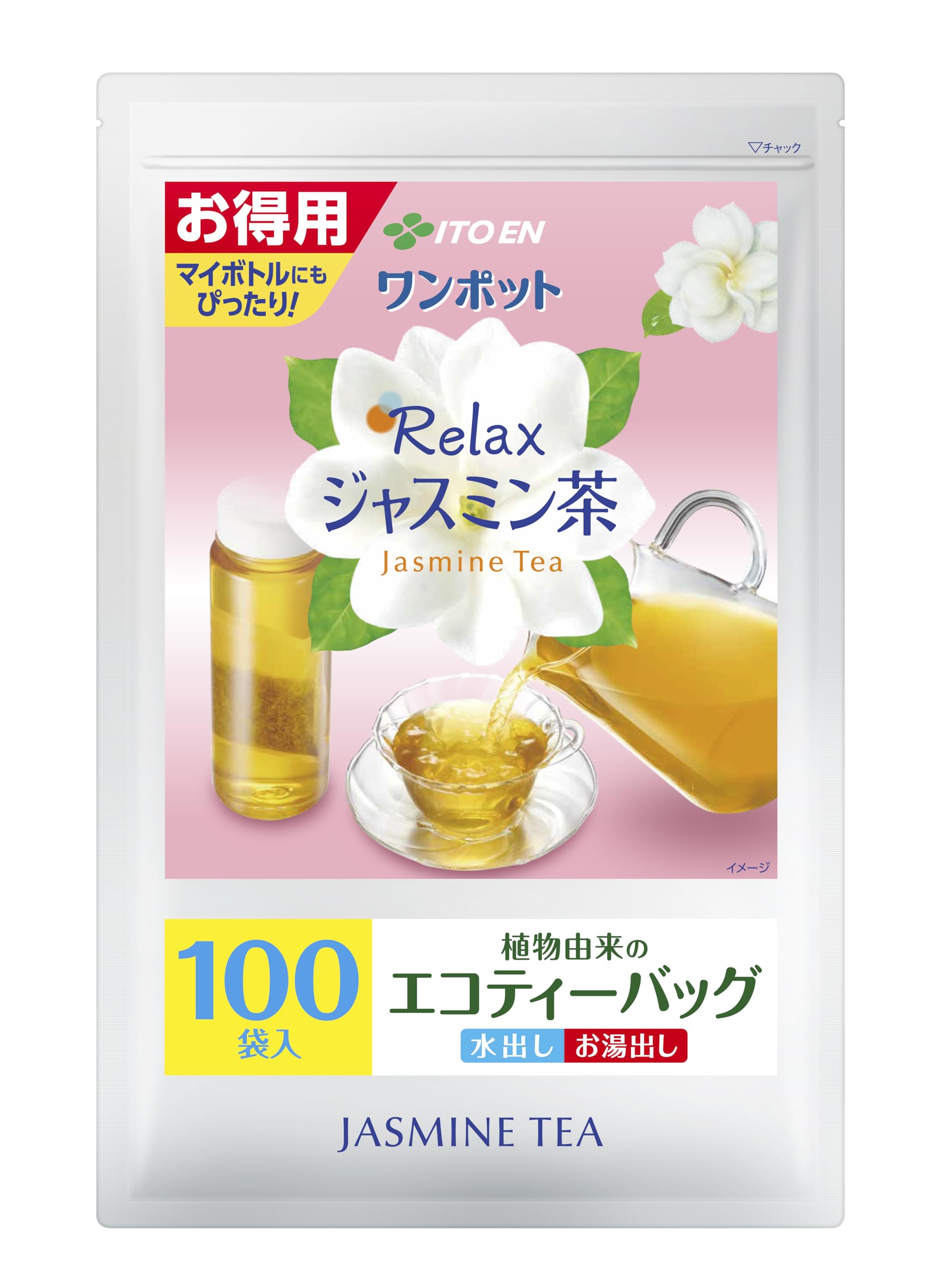 Ito En One Pot Relax Jasmine x 100 Tea Value Pack Tea, 3.0g Bags, Eco-Friendly,