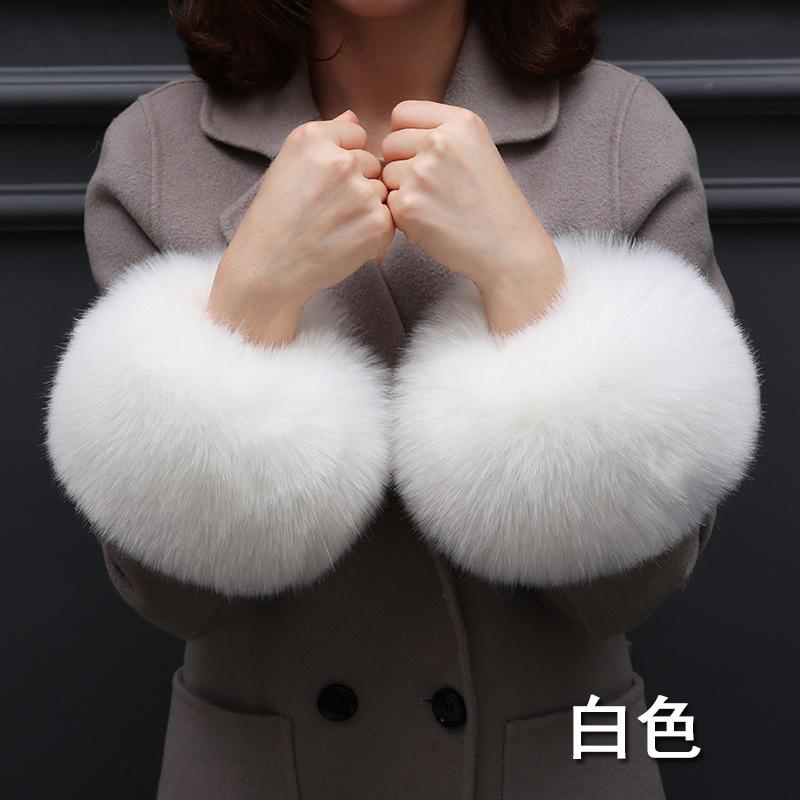 

Елегантні манжети зі штучного хутра для жінок, короткі браслети з плюшу з імітацією лисячого та кролячого хутра, зимові жіночі нагрівачі для рук