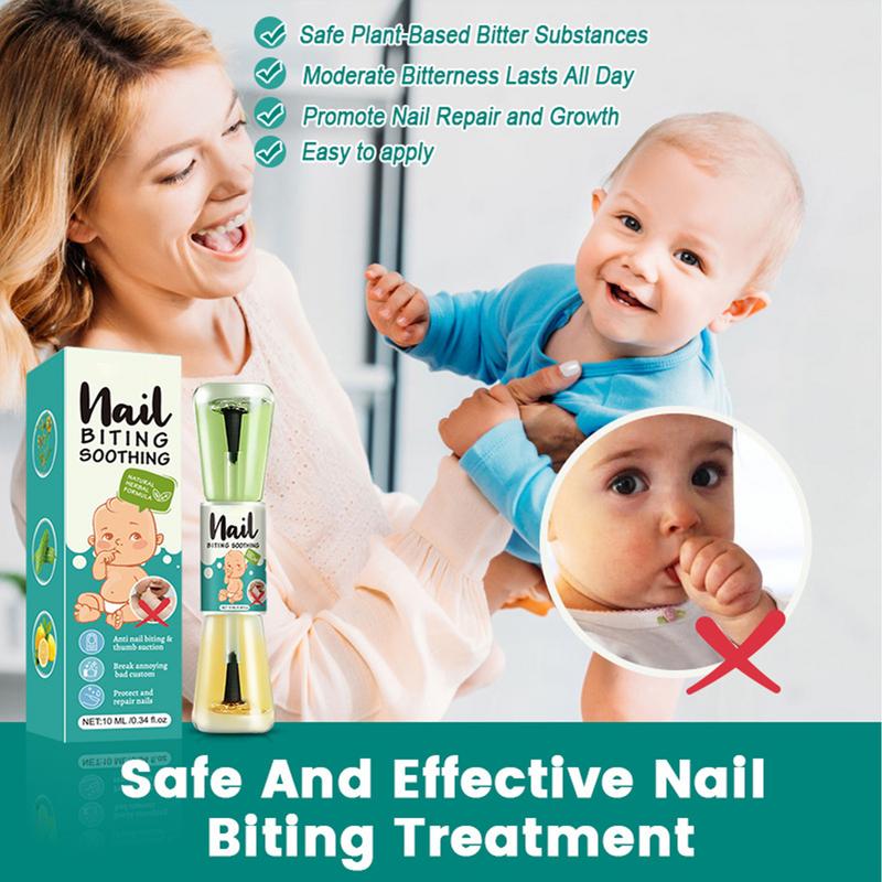 10ml Bitter Nail Water Kids Anti-Biting Nail Polish Liquid Natural Plant Extracts Nail Care Tool for Newborns Kids Teens