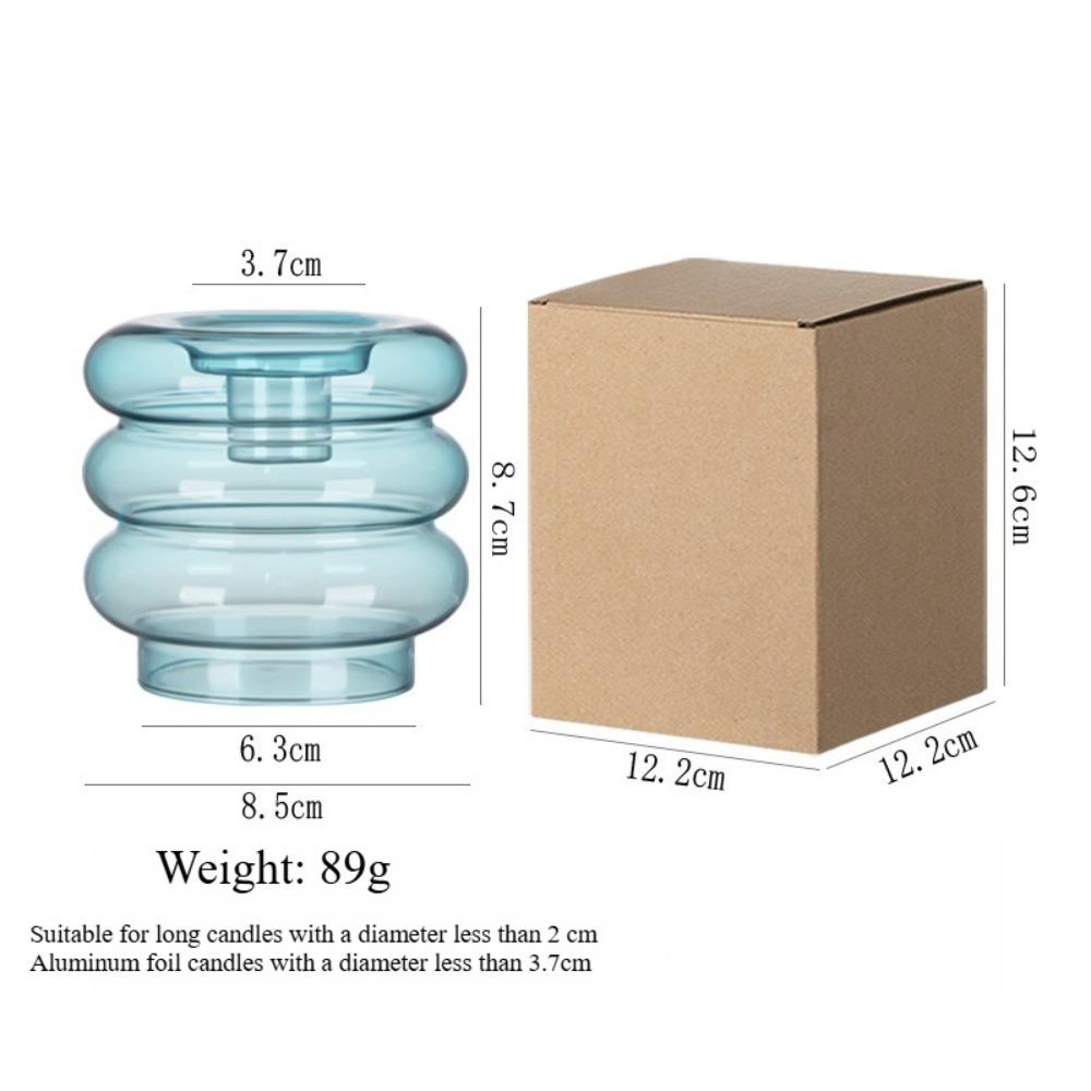 Modern Coloful Glass Candleholder Creative Taper Holders Nordic Home Restaurant Decorations Party Table Centerpiece