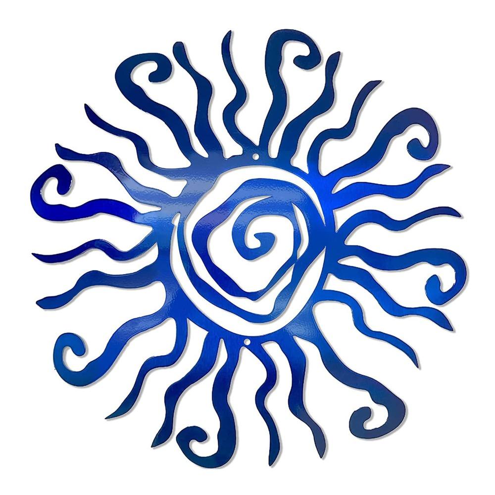 Arte de Hierro Pintado a Mano Arte de Pared Metálico 11.81 pulgadas Escultura de Pared Decoración de Sol Espiral Decoración de Granja