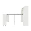 Extendable Dining Table, L52/132.5xW80xH76cm, One-Way Extending, Storage Cabinet, Rectangular, Coffee Lounge, Space-Saving Multifunctional, White