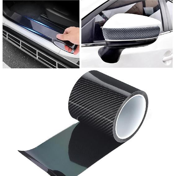 Carbon Fiber Protective Film for Car Door Guard, Scratch Sticker, 10cm x 3 Meters