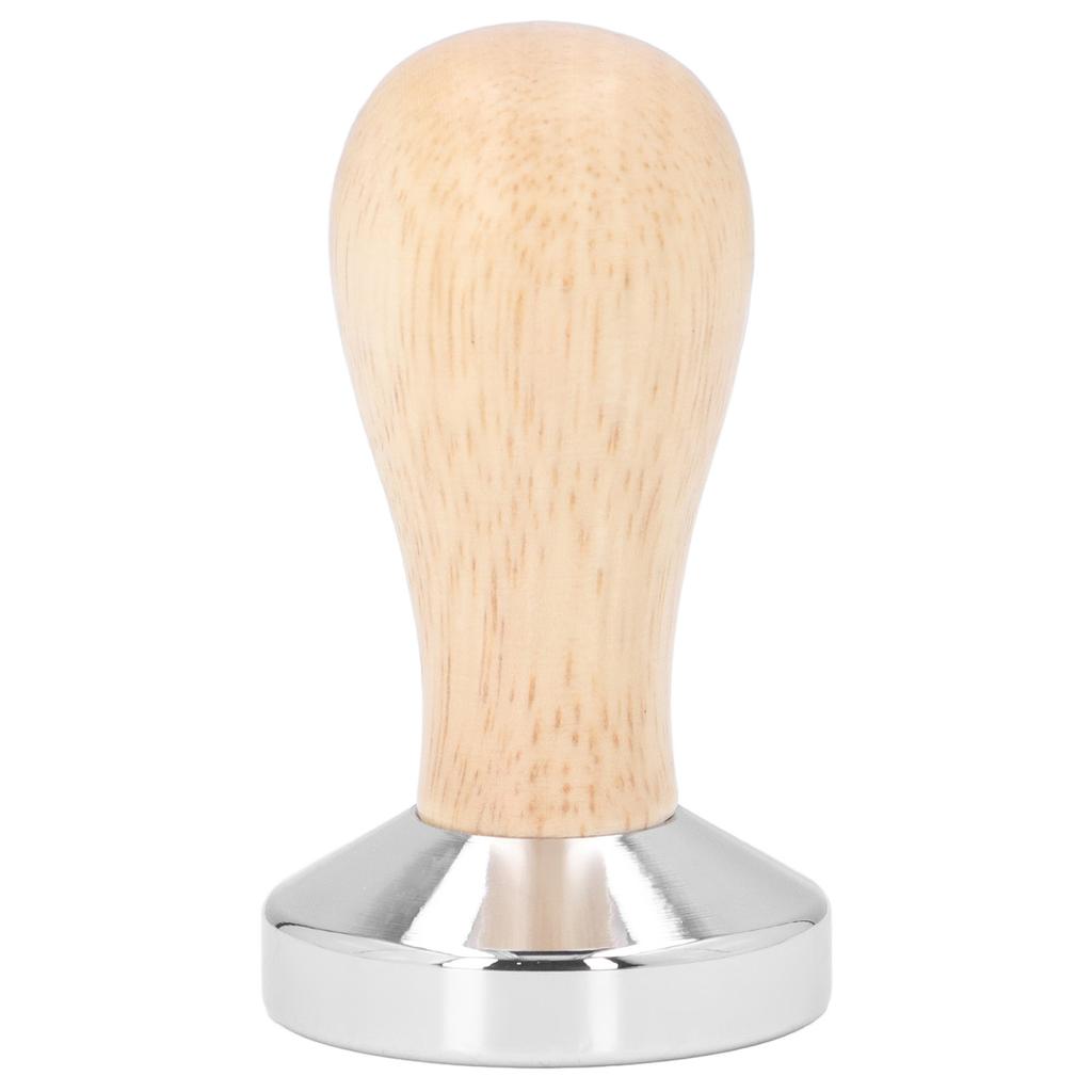 Coffee Tamper Detachable Food Grade Stainless Steel Flat Bottom Coffee Powder Press Hammer with Wooden Handle