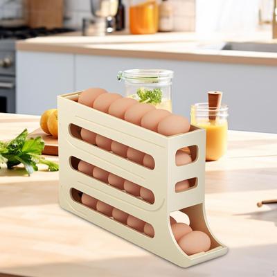 Distribuitor de ouă rulant automat Recipient frigider pentru depozitare Tavă cu 4 niveluri pentru 30 de ouă
