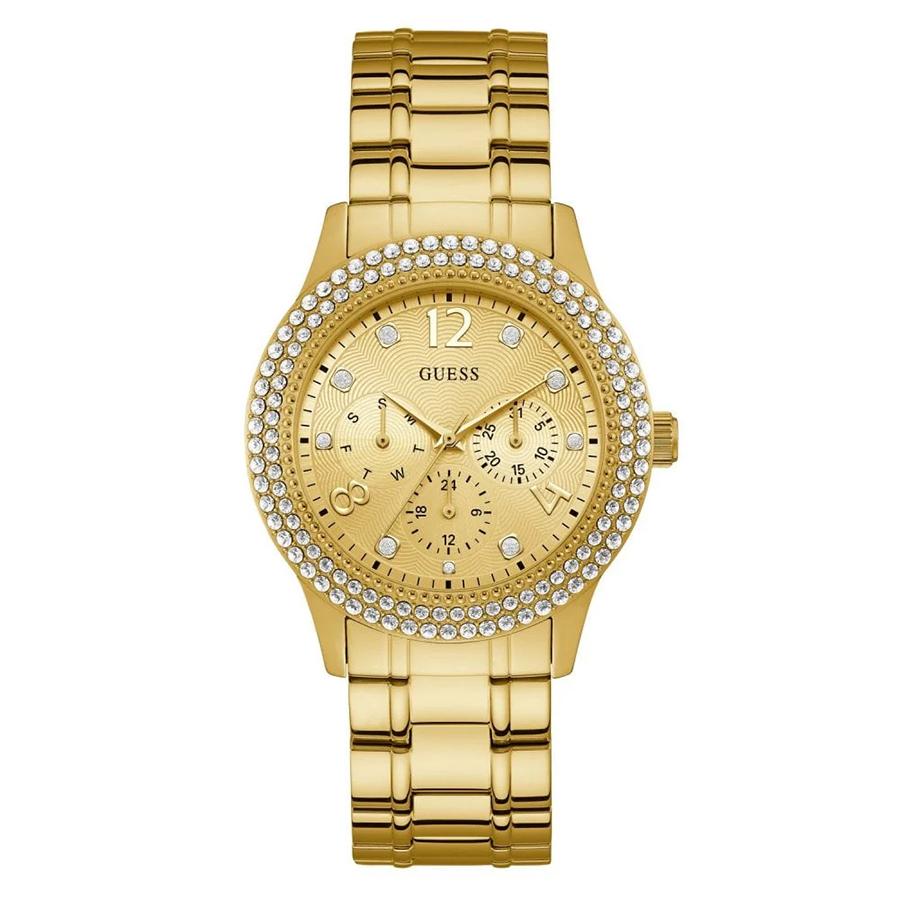 

Guess Gold Three-Hand Stainless Steel Strap Women s Quartz Watch - W1097L2