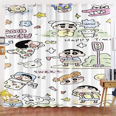 Rideaux Imprimés Numériquement 3D Crayon Shin-chan Rideau Occultant de Fenêtre Dessin Animé Style Mode Chambre à Coucher Décoration de Maison Mignon Anime Accessoires