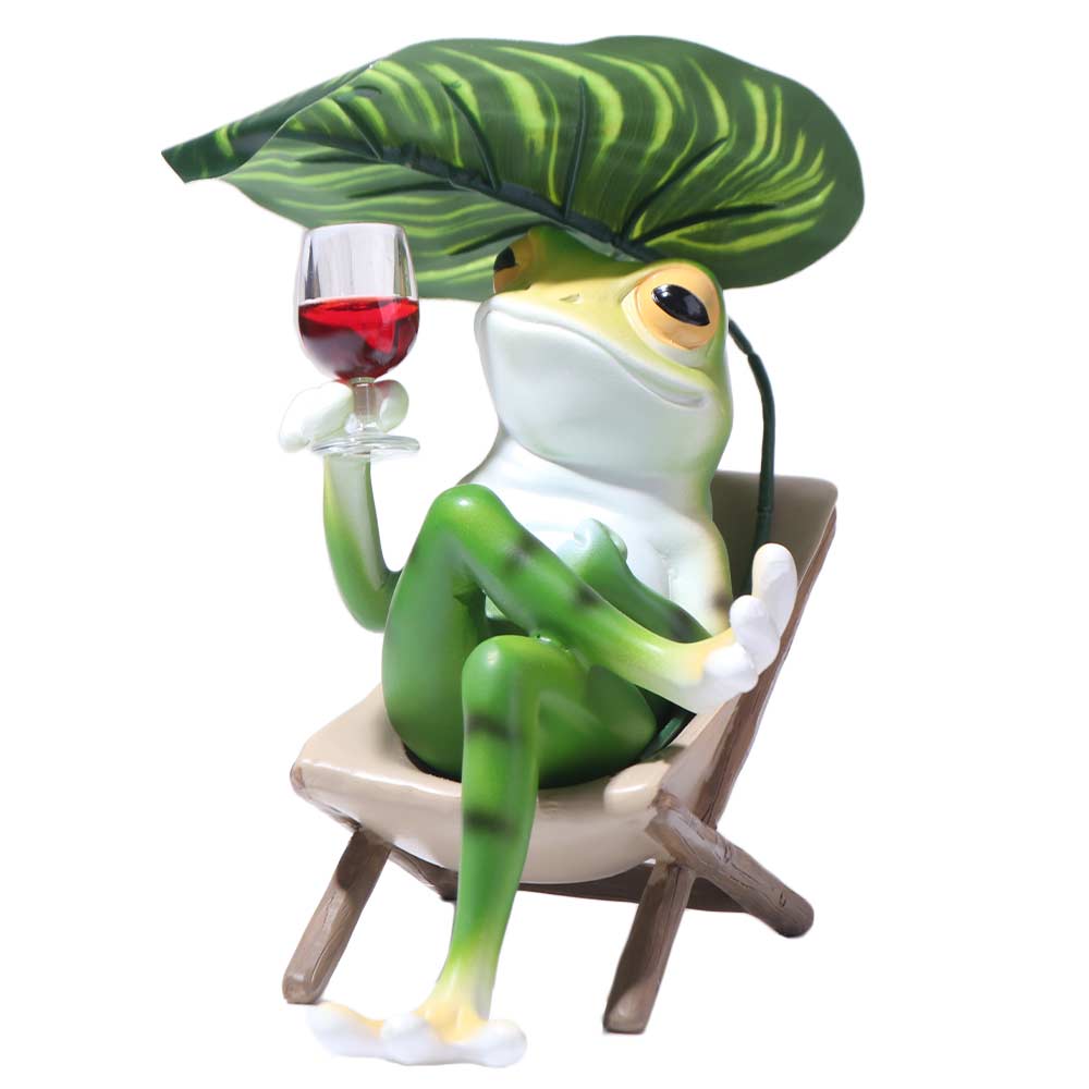 Cute Vacation Frog Ornament Resin Miniatures Figurine Desktop Ornament Garden Frog Statue  Bonsai