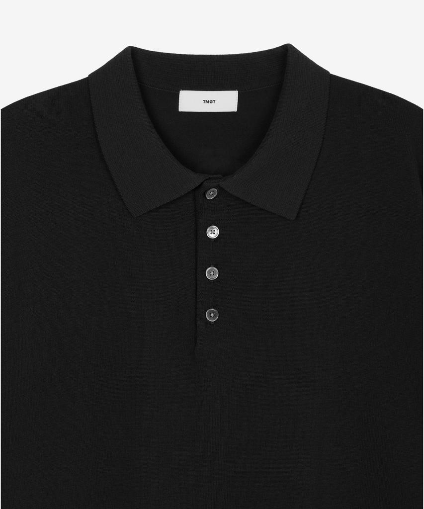 Tienjiti Hard Twist Washable Polo Knit (Black) Tnsw6E201Bk
