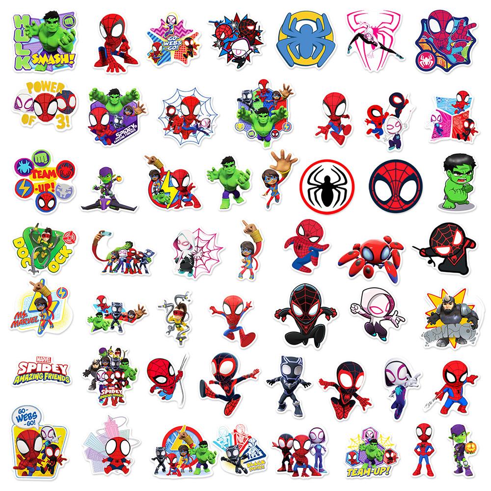 10/30/50pcs  Spider-Man and His Amazing Friends Cartoon Stickers Anime Decals Laptop Phone Waterproof Decoration Sticker