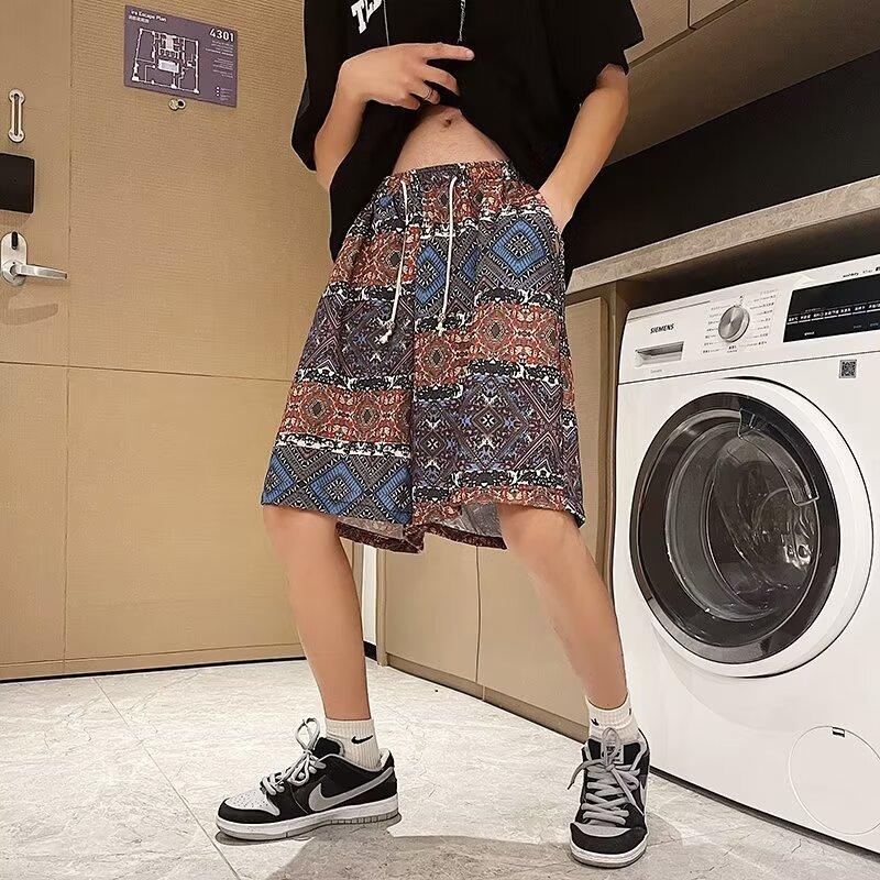 Issilke Kule Hawaiianske Strandshorts Herre Sommer Tynt Design Japansk Retro Amerikansk Trendy Merke Casual Femtedelsbukser