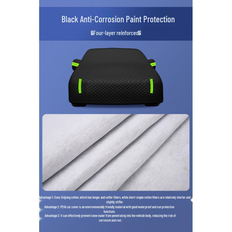 Universal Car Cover: All-Season Sun, Rain, Snow, and Hail Protection with Heat Insulation.
