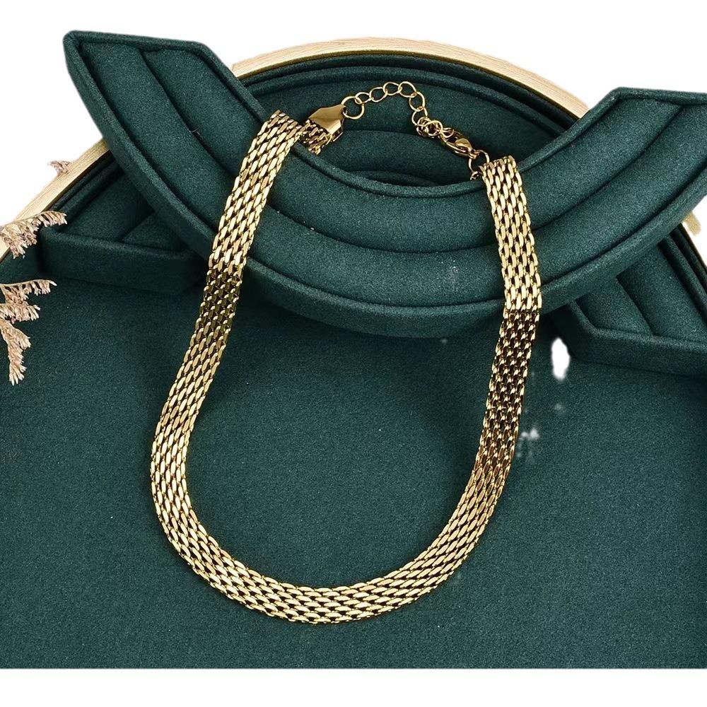 Stainless Steel Exaggerated Personality Gold Color Hollow Woven Snake Bone Chain Bracelet for Women Charm Trend Thick Jewelry