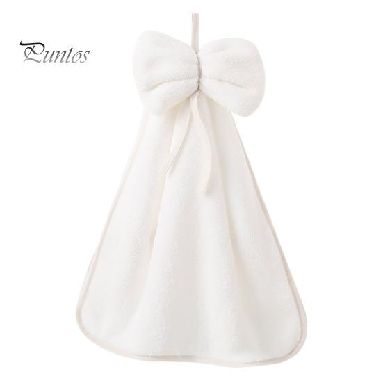 

Полотенце для рук из кораллового флиса, однотонное, с бантом, быстросохнущее, впитывающее, уменьшающее пятна от воды, сохраняющее руки чистыми, многоразовое подвесное полотенце для