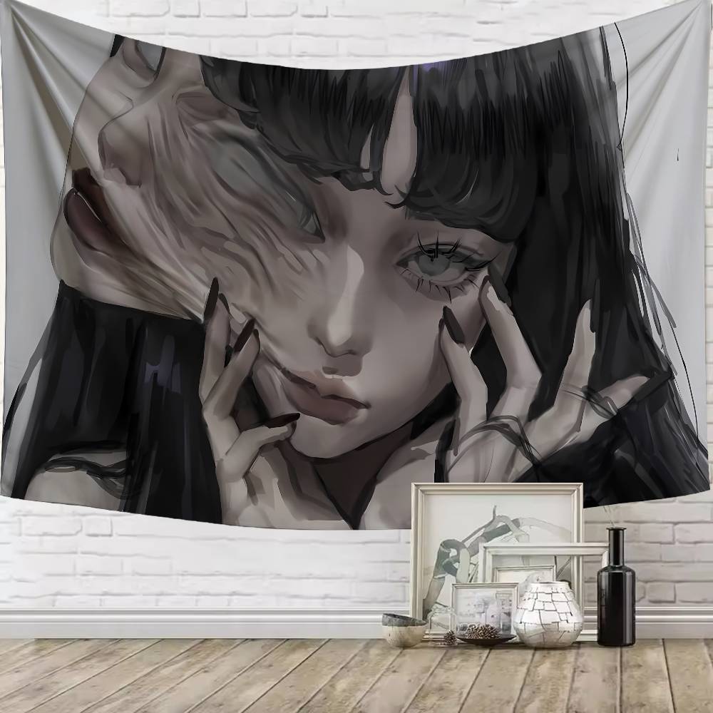 Horror Pretty Girl Anime Tomie Kawakami Tapestry Living Room Bedroom Gamer Room Decoration Large Luxury Tapestry