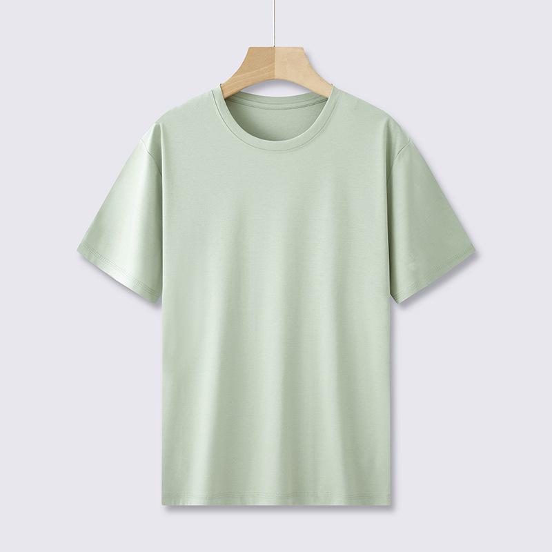 Men's Slim Fit White Supima Cotton Short-Sleeve T-Shirt, Round Neck, Lightweight Summer Style